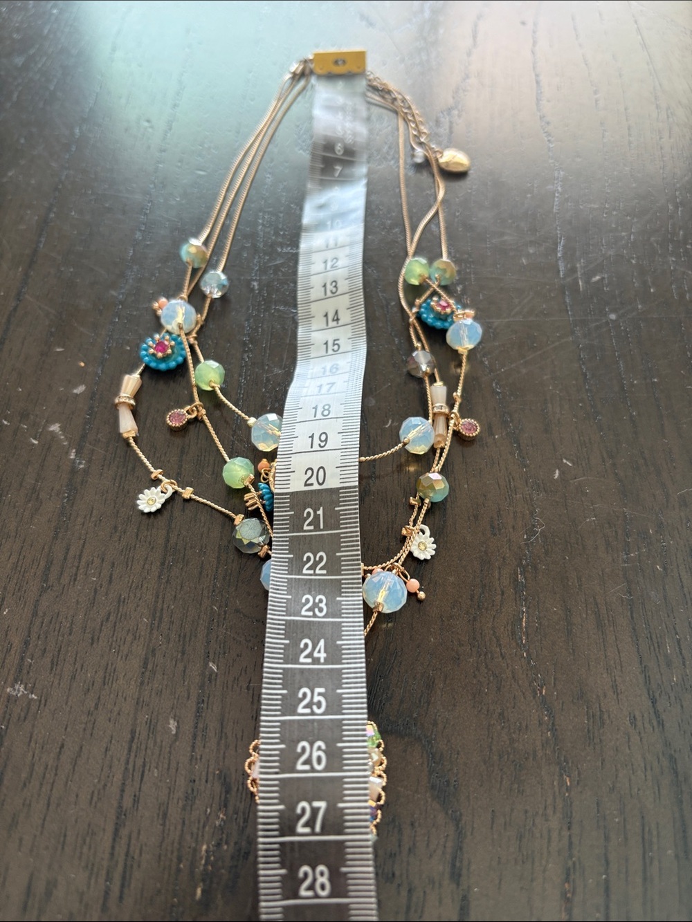 Betsey Johnson Aqua, Turquoise & Pink Multilayer Floral Pendant Necklace - Picture 10 of 11